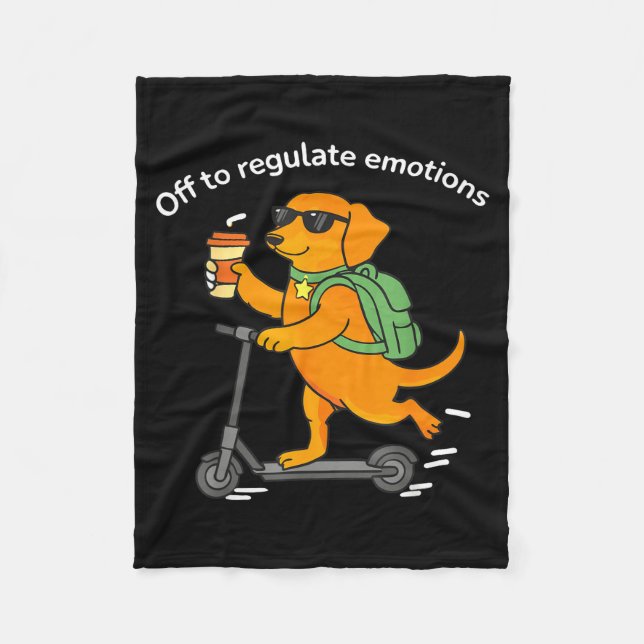 Off to regulate emotions funny dachshund dog menta fleece blanket (Front)