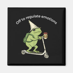 Off To Regulate Emotions Funny Frog Mental Health Magnet