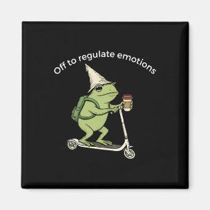 Off To Regulate Emotions Funny Frog Mental Health Magnet