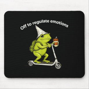 Off to regulate emotions funny frog mental healthO Mouse Pad