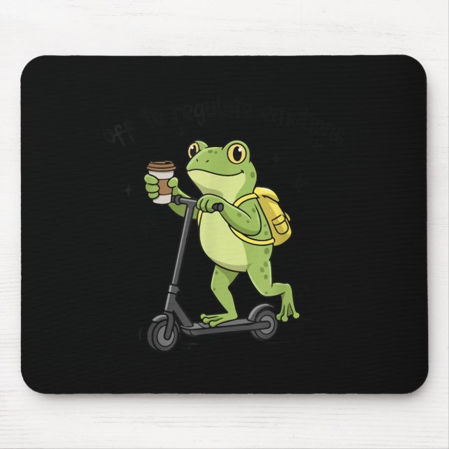 Off to Regulate Emotions Funny Frog On Scooter Mouse Pad (Front)