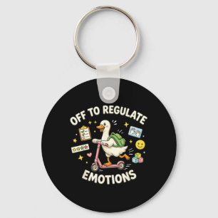 Off to Regulate Emotions Funny Goose ABA Therapy Key Ring