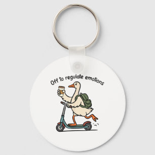 Off To Regulate Emotions Funny Goose Mental Health Key Ring