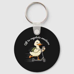 Off To Regulate Emotions Funny Goose Mental Health Key Ring