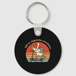 Off To Regulate Emotions Funny Goose Mental Health Key Ring