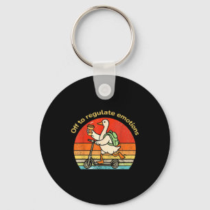 Off to regulate emotions funny goose mental health key ring