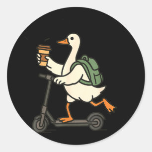 Off to regulate emotions goose funny mental health classic round sticker
