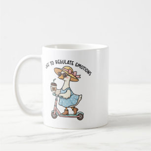Off To Regulate Emotions Goose With Coffee Mental Mug