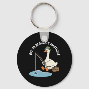 Off To Regulate Emotions Mental Health Funny Fishi Key Ring