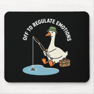 Off To Regulate Emotions Mental Health Funny Fishi Mouse Pad