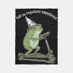 Off To Regulate Emotions, Mental Health, Funny Fro Fleece Blanket