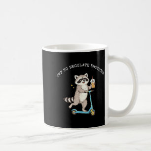Off to Regulate Emotions Racoon Scooter Therapist Coffee Mug