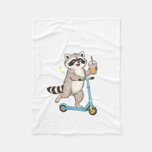 Off to Regulate Emotions Racoon Scooter Therapist Fleece Blanket