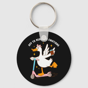 Off to Regulate Emotions Silly Goose Key Ring