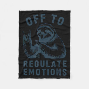 Off to Regulate Emotions Sloth Counsellor Humour Fleece Blanket