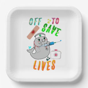 Off To Save Lives Paper Plate
