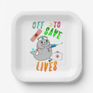 Off To Save Lives Paper Plate