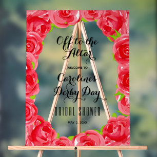 Off to the Altar Derby Bridal Shower Welcome Acrylic Sign