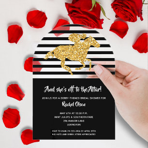 Off to the Altar Derby Horse Bridal Shower Acrylic Invitations