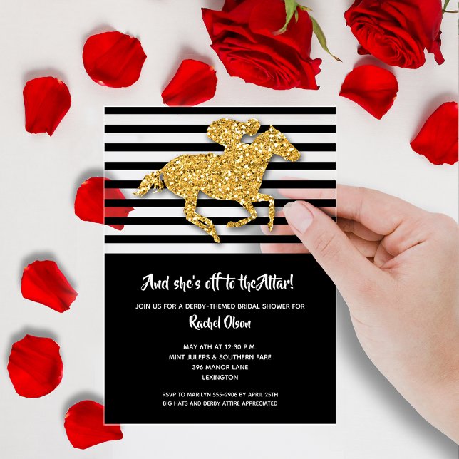 Off to the Altar Derby Horse Bridal Shower Acrylic Invitations (Off to the Altar Derby Horse Bridal Shower Acrylic Invitations - order on CLEAR or FROSTED acrylic)