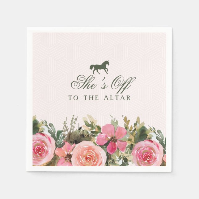Off to the Altar Kentucky Derby Bridal Shower Napkin (Front)