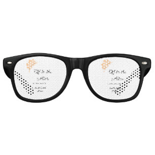 Off to the altar orange cap hat bridal shower name retro sunglasses