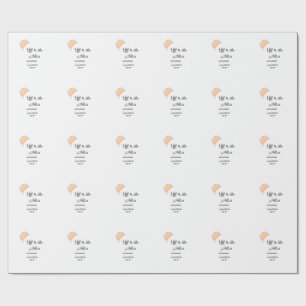 Off to the altar orange cap hat bridal shower name wrapping paper