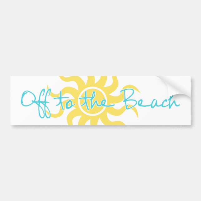 Off to the Beach Bumper Sticker (Front)