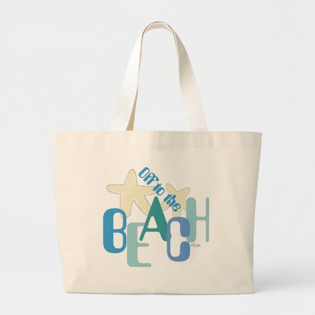 Off to the Beach Large Tote Bag (Front)