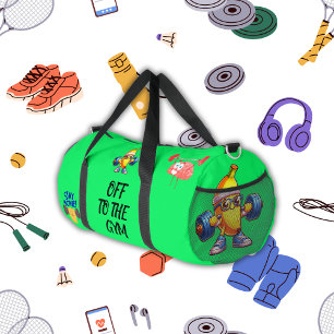 Off to the gym fitness, monogrammed   duffle bag