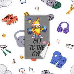 Off to the gym fitness, monogrammed hand towel