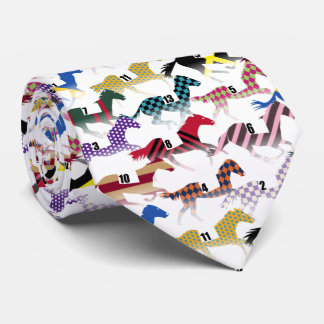 Off to the Horse Races Jockey Silk Pattern Tie