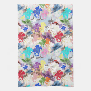 Off to the Horse Races Kitchen Towel