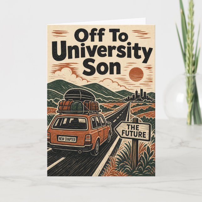 Off To University Son Card (Front)
