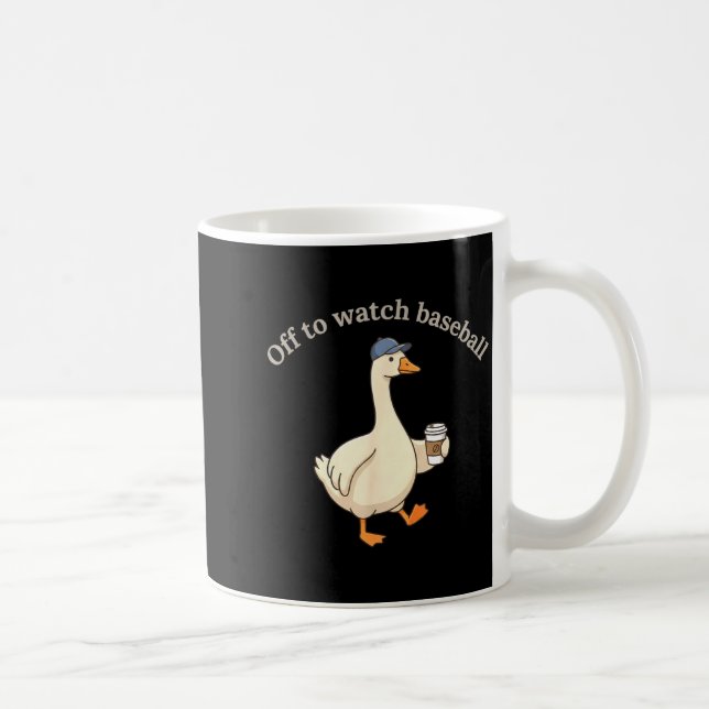 Off to watch baseball funny baseball mum goose coffee mug (Right)
