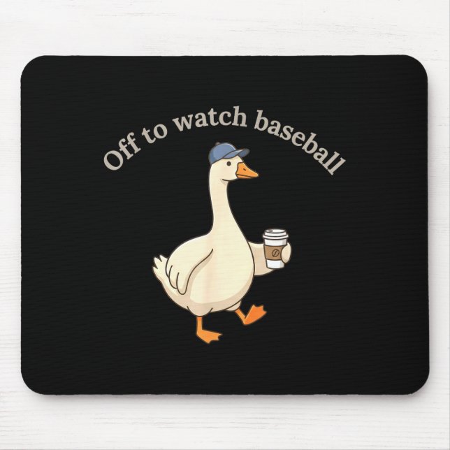 Off to watch baseball funny baseball mum goose mouse pad (Front)
