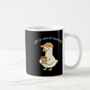 Off to watch baseball goose boys girls kids coffee mug