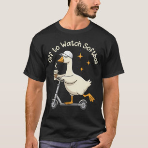 Off To Watch Softball Goose Funny T-Shirt