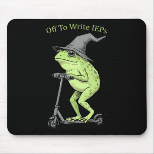 Off To Write Ieps Funny Frog Teacher School Psycho Mouse Pad