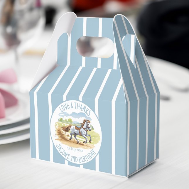 Off two the races equestrian derby party printed favour box (Off two the races horses equestrian derby party favors personalized printed favor box)