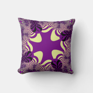 Off-White and Purple Cross Cushion