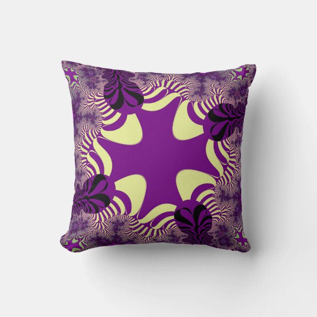 Off-White and Purple Cross Cushion (Front)