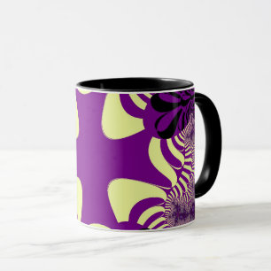 Off-White and Purple Cross Mug