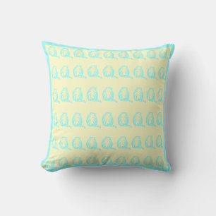 Off white and teal CATS  modern  pillow