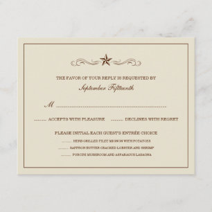 Off-white & Brown Western RSVP (WITH MENU ITEMS)