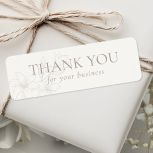 Off-White Chic Floral Minimal Packaging Label Return Address Label