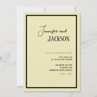 Off White Cream Minimalist Wedding Invitation
