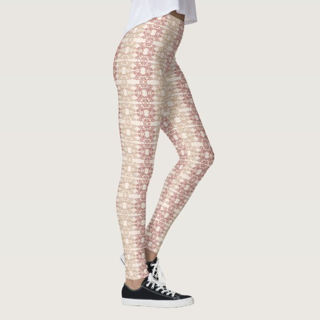 Off-White Geometric Designed Leggings by Joya Eve (Right)