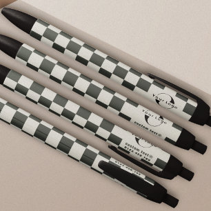 Off white & green Business logo Company brand swag Black Ink Pen