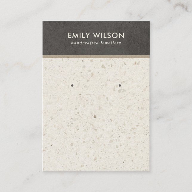 OFF WHITE GREY TERRAZZO STUD EARRING DISPLAY CARD (Front)